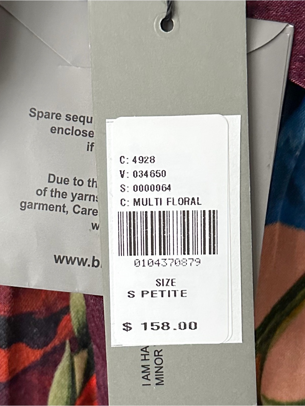 NWT Bl^nk Anthropologie Floral Midi Button Shirt Dress Sleeves Multi Petite S - Picture 11 of 13